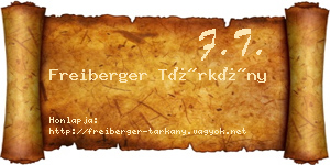 Freiberger Tárkány névjegykártya